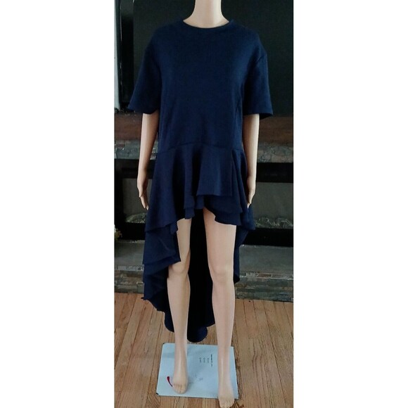 Impulsive Women's 2X Long Dovetail Ruffled Party Dress/Top High Low Short Sleeve - Picture 1 of 11